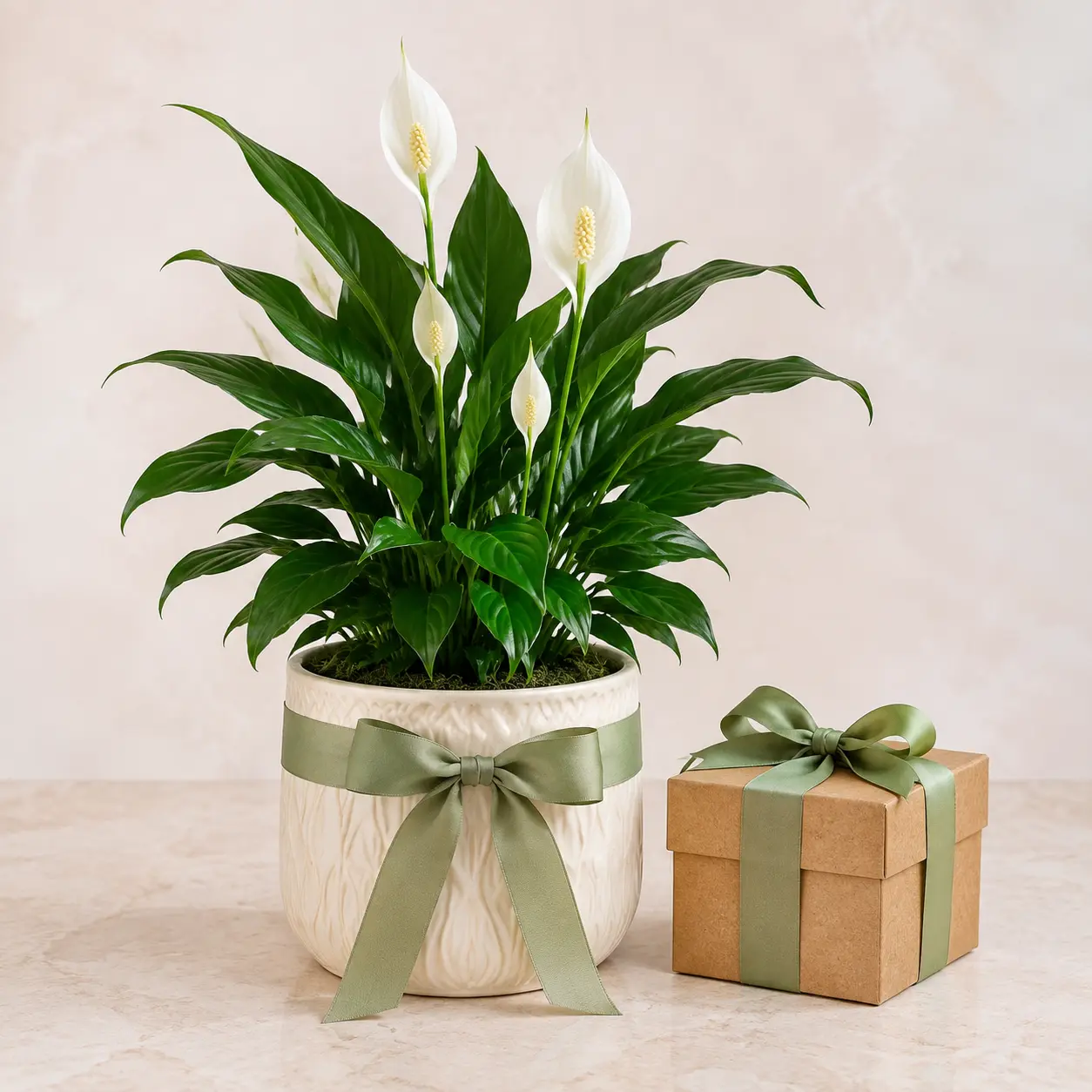 Peace Lily Ceramic Gift